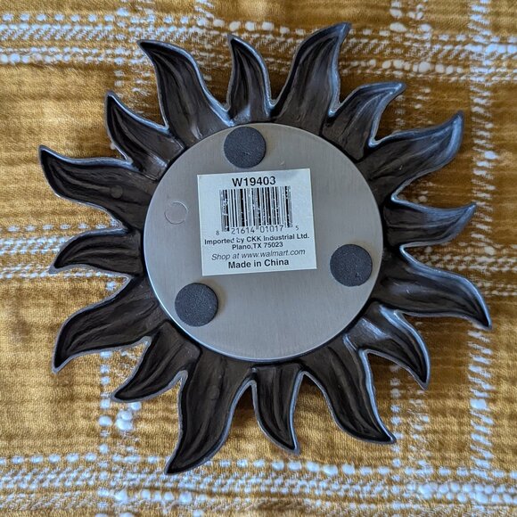 Sunburst Solar Flare Silver Candle Holder - Picture 2 of 2